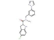 5-chloro-N-methyl-N-[3-(1H-pyrazol-1-yl)benzyl]-2-indolinecarboxamide