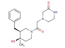 4-{2-[(3S*,4R*)-3-benzyl-4-hydroxy-4-methylpiperidin-1-yl]-2-oxoethyl}piperazin-2-one