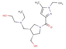 2-(ethyl{[(3R*,4R*)-1-[(1-ethyl-5-methyl-1H-pyrazol-3-yl)carbonyl]-4-(hydroxymethyl)pyrrolidin-3-yl]methyl}amino)ethanol