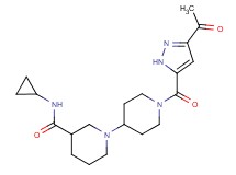 1'-[(3-acetyl-1H-pyrazol-5-yl)carbonyl]-N-cyclopropyl-1,4'-bipiperidine-3-carboxamide