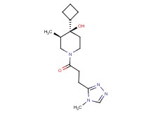 (3R*,4R*)-4-cyclobutyl-3-methyl-1-[3-(4-methyl-4H-1,2,4-triazol-3-yl)propanoyl]-4-piperidinol