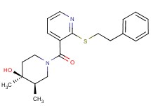 (3R*,4S*)-3,4-dimethyl-1-({2-[(2-phenylethyl)thio]pyridin-3-yl}carbonyl)piperidin-4-ol