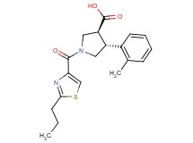 (3S*,4R*)-4-(2-methylphenyl)-1-[(2-propyl-1,3-thiazol-4-yl)carbonyl]pyrrolidine-3-carboxylic acid