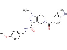 1-ethyl-5-(1H-indol-5-ylcarbonyl)-N-(4-methoxybenzyl)-4,5,6,7-tetrahydro-1H-pyrazolo[4,3-c]pyridine-3-carboxamide