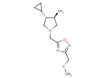 rel-(3R,4S)-4-cyclopropyl-1-({3-[(methylthio)methyl]-1,2,4-oxadiazol-5-yl}methyl)-3-pyrrolidinamine hydrochloride