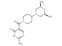 5-({4-[(2R*,6S*)-2,6-dimethyl-4-morpholinyl]-1-piperidinyl}carbonyl)-2-methyl-4(3H)-pyrimidinone