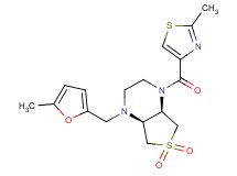 (4aR*,7aS*)-1-[(5-methyl-2-furyl)methyl]-4-[(2-methyl-1,3-thiazol-4-yl)carbonyl]octahydrothieno[3,4-b]pyrazine 6,6-dioxide