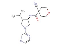 4-cyano-N-[(3R*,4S*)-4-isopropyl-1-(2-pyrazinyl)-3-pyrrolidinyl]tetrahydro-2H-pyran-4-carboxamide