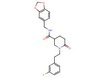 N-(1,3-benzodioxol-5-ylmethyl)-1-[2-(3-fluorophenyl)ethyl]-6-oxo-3-piperidinecarboxamide