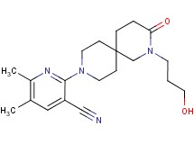 2-[2-(3-hydroxypropyl)-3-oxo-2,9-diazaspiro[5.5]undec-9-yl]-5,6-dimethylnicotinonitrile