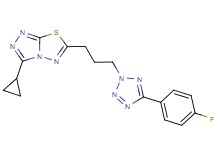 3-cyclopropyl-6-{3-[5-(4-fluorophenyl)-2H-tetrazol-2-yl]propyl}[1,2,4]triazolo[3,4-b][1,3,4]thiadiazole