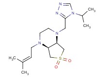 (4aS*,7aR*)-1-[(4-isopropyl-4H-1,2,4-triazol-3-yl)methyl]-4-(3-methylbut-2-en-1-yl)octahydrothieno[3,4-b]pyrazine 6,6-dioxide
