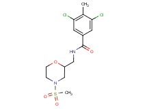 3,5-dichloro-4-methyl-N-{[4-(methylsulfonyl)-2-morpholinyl]methyl}benzamide