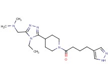 1-(4-ethyl-5-{1-[4-(1H-pyrazol-4-yl)butanoyl]piperidin-4-yl}-4H-1,2,4-triazol-3-yl)-N,N-dimethylmethanamine