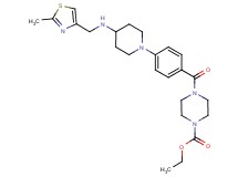 ethyl 4-[4-(4-{[(2-methyl-1,3-thiazol-4-yl)methyl]amino}-1-piperidinyl)benzoyl]-1-piperazinecarboxylate