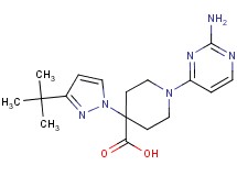1-(2-aminopyrimidin-4-yl)-4-(3-tert-butyl-1H-pyrazol-1-yl)piperidine-4-carboxylic acid