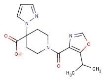 1-[(5-isopropyl-1,3-oxazol-4-yl)carbonyl]-4-(1H-pyrazol-1-yl)piperidine-4-carboxylic acid