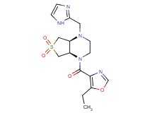 rel-(4aS,7aR)-1-[(5-ethyl-1,3-oxazol-4-yl)carbonyl]-4-(1H-imidazol-2-ylmethyl)octahydrothieno[3,4-b]pyrazine 6,6-dioxide hydrochloride
