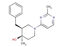 (3S*,4R*)-3-benzyl-4-methyl-1-(2-methyl-4-pyrimidinyl)-4-piperidinol