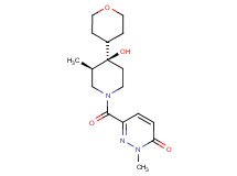 6-{[(3R*,4R*)-4-hydroxy-3-methyl-4-(tetrahydro-2H-pyran-4-yl)-1-piperidinyl]carbonyl}-2-methyl-3(2H)-pyridazinone