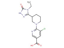 5-chloro-6-[3-(4-ethyl-5-oxo-4,5-dihydro-1H-1,2,4-triazol-3-yl)piperidin-1-yl]nicotinic acid