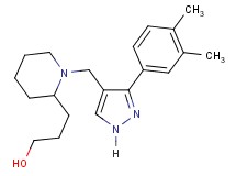 3-(1-{[3-(3,4-dimethylphenyl)-1H-pyrazol-4-yl]methyl}-2-piperidinyl)-1-propanol