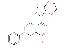 1-(2,3-dihydrothieno[3,4-b][1,4]dioxin-5-ylcarbonyl)-4-pyrimidin-2-ylpiperazine-2-carboxylic acid