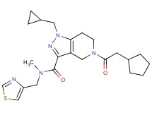 5-(cyclopentylacetyl)-1-(cyclopropylmethyl)-N-methyl-N-(1,3-thiazol-4-ylmethyl)-4,5,6,7-tetrahydro-1H-pyrazolo[4,3-c]pyridine-3-carboxamide