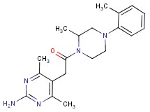 4,6-dimethyl-5-{2-[2-methyl-4-(2-methylphenyl)-1-piperazinyl]-2-oxoethyl}-2-pyrimidinamine