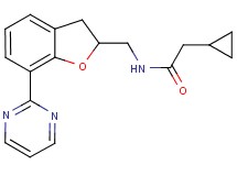 2-cyclopropyl-N-{[7-(2-pyrimidinyl)-2,3-dihydro-1-benzofuran-2-yl]methyl}acetamide