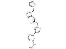 2-{4-[4-(methylamino)pyrimidin-2-yl]-1H-pyrazol-1-yl}-N-[1-(2-thienylmethyl)-1H-pyrazol-5-yl]acetamide