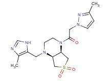 (4aR*,7aS*)-1-[(4-methyl-1H-imidazol-5-yl)methyl]-4-[(3-methyl-1H-pyrazol-1-yl)acetyl]octahydrothieno[3,4-b]pyrazine 6,6-dioxide