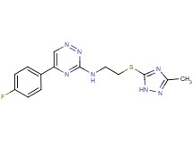 5-(4-fluorophenyl)-N-{2-[(3-methyl-1H-1,2,4-triazol-5-yl)thio]ethyl}-1,2,4-triazin-3-amine