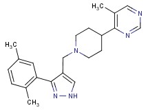 4-(1-{[3-(2,5-dimethylphenyl)-1H-pyrazol-4-yl]methyl}piperidin-4-yl)-5-methylpyrimidine