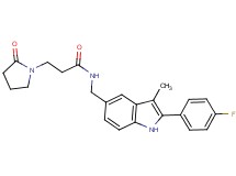 N-{[2-(4-fluorophenyl)-3-methyl-1H-indol-5-yl]methyl}-3-(2-oxo-1-pyrrolidinyl)propanamide