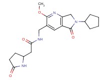 N-[(6-cyclopentyl-2-methoxy-5-oxo-6,7-dihydro-5H-pyrrolo[3,4-b]pyridin-3-yl)methyl]-2-(5-oxopyrrolidin-2-yl)acetamide