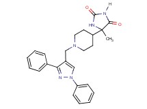 5-{1-[(1,3-diphenyl-1H-pyrazol-4-yl)methyl]-4-piperidinyl}-5-methyl-2,4-imidazolidinedione