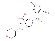 (3aR*,6aR*)-2-(2,5-dimethyl-3-furoyl)-5-(tetrahydro-2H-pyran-4-yl)hexahydropyrrolo[3,4-c]pyrrole-3a(1H)-carboxylic acid