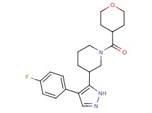 3-[4-(4-fluorophenyl)-1H-pyrazol-5-yl]-1-(tetrahydro-2H-pyran-4-ylcarbonyl)piperidine