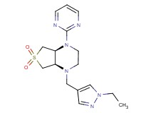 (4aS*,7aR*)-1-[(1-ethyl-1H-pyrazol-4-yl)methyl]-4-pyrimidin-2-yloctahydrothieno[3,4-b]pyrazine 6,6-dioxide