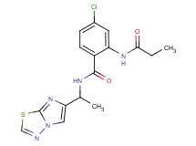4-chloro-N-(1-imidazo[2,1-b][1,3,4]thiadiazol-6-ylethyl)-2-(propionylamino)benzamide