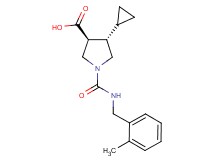 (3S*,4S*)-4-cyclopropyl-1-{[(2-methylbenzyl)amino]carbonyl}-3-pyrrolidinecarboxylic acid