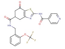 2-(isonicotinoylamino)-7-oxo-N-[2-(trifluoromethoxy)benzyl]-4,5,6,7-tetrahydro-1,3-benzothiazole-5-carboxamide