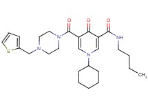 N-butyl-1-cyclohexyl-4-oxo-5-{[4-(2-thienylmethyl)-1-piperazinyl]carbonyl}-1,4-dihydro-3-pyridinecarboxamide