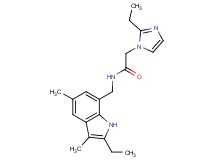 N-[(2-ethyl-3,5-dimethyl-1H-indol-7-yl)methyl]-2-(2-ethyl-1H-imidazol-1-yl)acetamide
