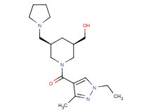 [(3R*,5R*)-1-[(1-ethyl-3-methyl-1H-pyrazol-4-yl)carbonyl]-5-(1-pyrrolidinylmethyl)-3-piperidinyl]methanol