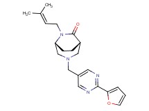 (1S*,5R*)-3-{[2-(2-furyl)pyrimidin-5-yl]methyl}-6-(3-methylbut-2-en-1-yl)-3,6-diazabicyclo[3.2.2]nonan-7-one