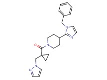 4-(1-benzyl-1H-imidazol-2-yl)-1-{[1-(1H-pyrazol-1-ylmethyl)cyclopropyl]carbonyl}piperidine