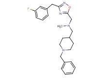 1-(1-benzyl-4-piperidinyl)-N-{[3-(3-fluorobenzyl)-1,2,4-oxadiazol-5-yl]methyl}-N-methylmethanamine