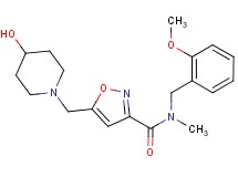 5-[(4-hydroxypiperidin-1-yl)methyl]-N-(2-methoxybenzyl)-N-methylisoxazole-3-carboxamide